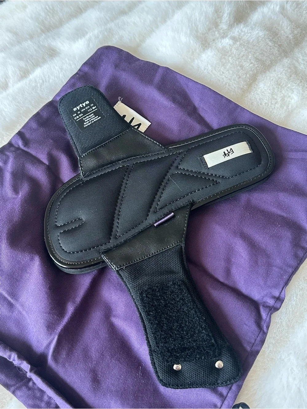 EYTYS Belaggio Black Mesh Slide Sandals Sz 7.5